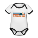 Colorado Baby Bodysuit - Organic Retro Mountain Colorado Baby Bodysuit - white/black