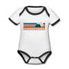 Breckenridge, Colorado Baby Bodysuit - Organic Retro Mountain Breckenridge Baby Bodysuit - white/black