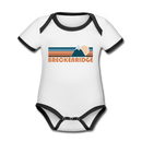 Breckenridge, Colorado Baby Bodysuit - Organic Retro Mountain Breckenridge Baby Bodysuit - white/black