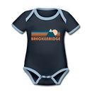 Breckenridge, Colorado Baby Bodysuit - Organic Retro Mountain Breckenridge Baby Bodysuit - navy/sky