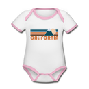 California Baby Bodysuit - Organic Retro Mountain California Baby Bodysuit - white/pink