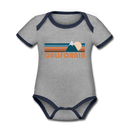 California Baby Bodysuit - Organic Retro Mountain California Baby Bodysuit - heather gray/navy