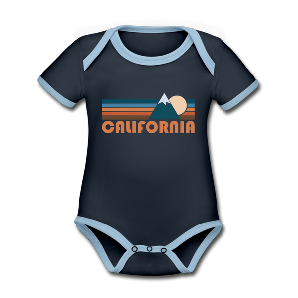 California Baby Bodysuit - Organic Retro Mountain California Baby Bodysuit - navy/sky