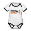 Chattanooga, Tennessee Baby Bodysuit - Organic Retro Mountain Chattanooga Baby Bodysuit - white/black