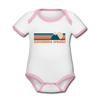 Colorado Springs, Colorado Baby Bodysuit - Organic Retro Mountain Colorado Springs Baby Bodysuit - white/pink