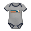 Colorado Springs, Colorado Baby Bodysuit - Organic Retro Mountain Colorado Springs Baby Bodysuit - heather gray/navy