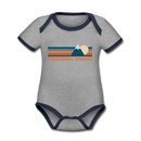 Colorado Springs, Colorado Baby Bodysuit - Organic Retro Mountain Colorado Springs Baby Bodysuit - heather gray/navy