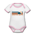 Crested Butte, Colorado Baby Bodysuit - Organic Retro Mountain Crested Butte Baby Bodysuit - white/pink