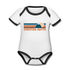 Crested Butte, Colorado Baby Bodysuit - Organic Retro Mountain Crested Butte Baby Bodysuit - white/black