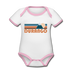 Durango, Colorado Baby Bodysuit - Organic Retro Mountain Durango Baby Bodysuit - white/pink