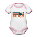 Frisco, Colorado Baby Bodysuit - Organic Retro Mountain Frisco Baby Bodysuit - white/pink