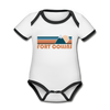 Fort Collins, Colorado Baby Bodysuit - Organic Retro Mountain Fort Collins Baby Bodysuit - white/black
