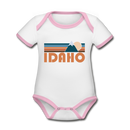 Idaho Baby Bodysuit - Organic Retro Mountain Idaho Baby Bodysuit - white/pink