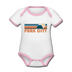 Park City, Utah Baby Bodysuit - Organic Retro Mountain Park City Baby Bodysuit - white/pink