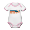 Park City, Utah Baby Bodysuit - Organic Retro Mountain Park City Baby Bodysuit