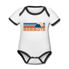 Mammoth, California Baby Bodysuit - Organic Retro Mountain Mammoth Baby Bodysuit - white/black