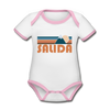 Salida, Colorado Baby Bodysuit - Organic Retro Mountain Salida Baby Bodysuit - white/pink