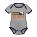 Salida, Colorado Baby Bodysuit - Organic Retro Mountain Salida Baby Bodysuit - heather gray/navy