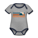 Montana Baby Bodysuit - Organic Retro Mountain Montana Baby Bodysuit - heather gray/navy