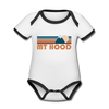 Mount Hood, Oregon Baby Bodysuit - Organic Retro Mountain Mount Hood Baby Bodysuit - white/black