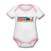 North Carolina Baby Bodysuit - Organic Retro Mountain North Carolina Baby Bodysuit - white/pink