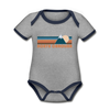 North Carolina Baby Bodysuit - Organic Retro Mountain North Carolina Baby Bodysuit - heather gray/navy