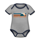 North Carolina Baby Bodysuit - Organic Retro Mountain North Carolina Baby Bodysuit - heather gray/navy