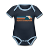 North Carolina Baby Bodysuit - Organic Retro Mountain North Carolina Baby Bodysuit - navy/sky