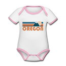Oregon Baby Bodysuit - Organic Retro Mountain Oregon Baby Bodysuit - white/pink