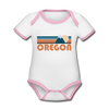 Oregon Baby Bodysuit - Organic Retro Mountain Oregon Baby Bodysuit - white/pink