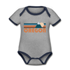 Oregon Baby Bodysuit - Organic Retro Mountain Oregon Baby Bodysuit - heather gray/navy