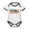 Ouray, Colorado Baby Bodysuit - Organic Retro Mountain Ouray Baby Bodysuit - white/black