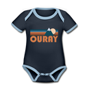 Ouray, Colorado Baby Bodysuit - Organic Retro Mountain Ouray Baby Bodysuit - navy/sky