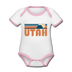 Utah Baby Bodysuit - Organic Retro Mountain Utah Baby Bodysuit - white/pink