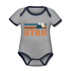 Utah Baby Bodysuit - Organic Retro Mountain Utah Baby Bodysuit