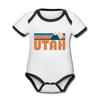 Utah Baby Bodysuit - Organic Retro Mountain Utah Baby Bodysuit - white/black