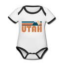 Utah Baby Bodysuit - Organic Retro Mountain Utah Baby Bodysuit - white/black