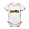 Vermont Baby Bodysuit - Organic Retro Mountain Vermont Baby Bodysuit - white/pink