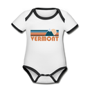 Vermont Baby Bodysuit - Organic Retro Mountain Vermont Baby Bodysuit - white/black