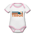 Tahoe, California Baby Bodysuit - Organic Retro Mountain Tahoe Baby Bodysuit - white/pink