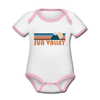 Sun Valley, Idaho Baby Bodysuit - Organic Retro Mountain Sun Valley Baby Bodysuit - white/pink