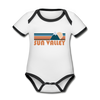 Sun Valley, Idaho Baby Bodysuit - Organic Retro Mountain Sun Valley Baby Bodysuit - white/black