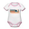 Tennessee Baby Bodysuit - Organic Retro Mountain Tennessee Baby Bodysuit - white/pink