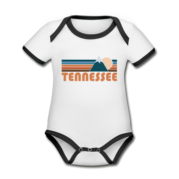 Tennessee Baby Bodysuit - Organic Retro Mountain Tennessee Baby Bodysuit - white/black