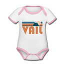 Vail, Colorado Baby Bodysuit - Organic Retro Mountain Vail Baby Bodysuit - white/pink