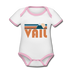 Vail, Colorado Baby Bodysuit - Organic Retro Mountain Vail Baby Bodysuit - white/pink