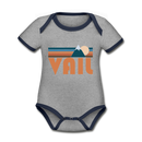 Vail, Colorado Baby Bodysuit - Organic Retro Mountain Vail Baby Bodysuit - heather gray/navy