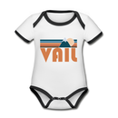 Vail, Colorado Baby Bodysuit - Organic Retro Mountain Vail Baby Bodysuit - white/black