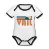 Vail, Colorado Baby Bodysuit - Organic Retro Mountain Vail Baby Bodysuit - white/black