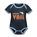 Vail, Colorado Baby Bodysuit - Organic Retro Mountain Vail Baby Bodysuit - navy/sky